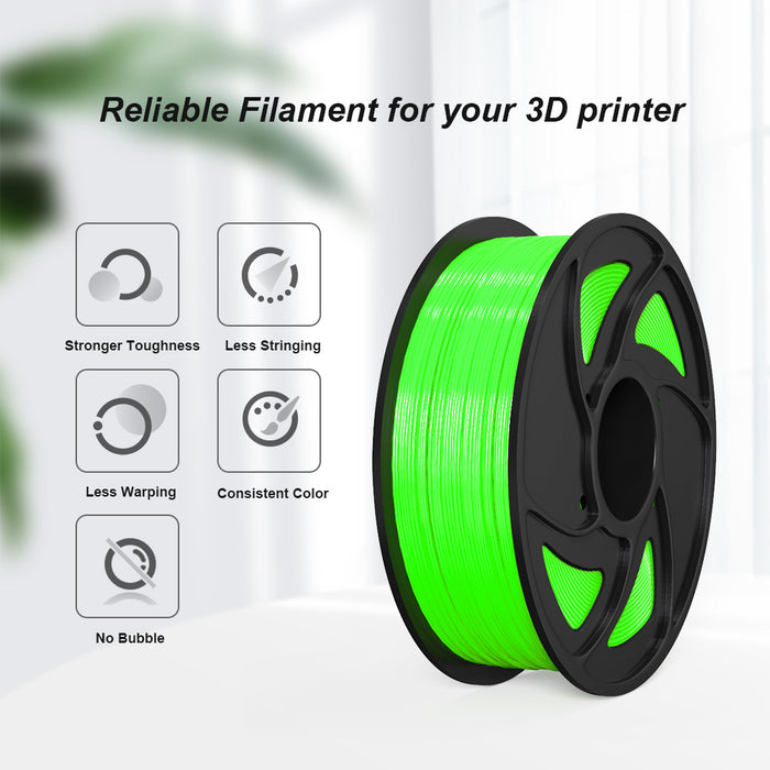 Green Fluorescent PLA 1kg/Roll 2.2lb 1.75mm Spool 3D Printing Filament - Anet 3D Printer