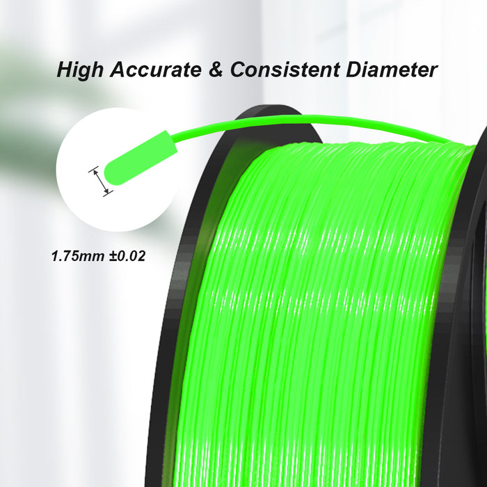 Green Fluorescent PLA 1kg/Roll 2.2lb 1.75mm Spool 3D Printing Filament - Anet 3D Printer