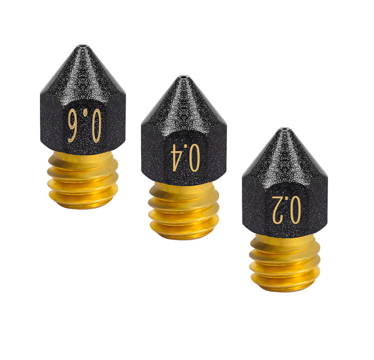 15PCS Mixed Size 3D Printer Parts Brass Nozzles MK8/Volcano/E3D Nozzle Head Plated PTFE 0.2-1.0mm 1.75mm for A8 A8Plus ET4 ET5 CR6 SE Ender3 KP3S CR10