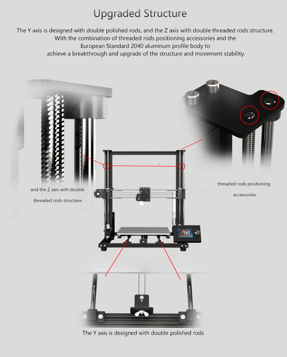 Anet A8 Plus DIY 3D Printer with 300*300*350mm Large Print Anet